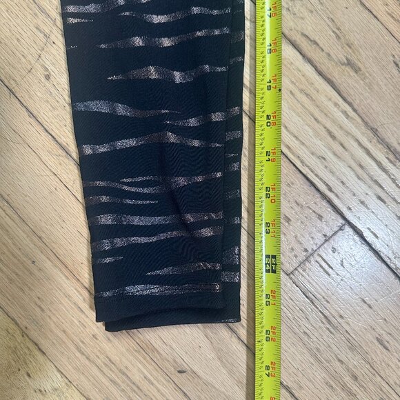 Noli Tigress Leggings Full Length High Waisted Black Metallic Tiger Stripe S - Picture 3 of 6